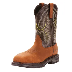 On Sale Ariat Tumbled Bark WorkHog XT Waterproof Broad Square Carbon Toe Work Boots for Men