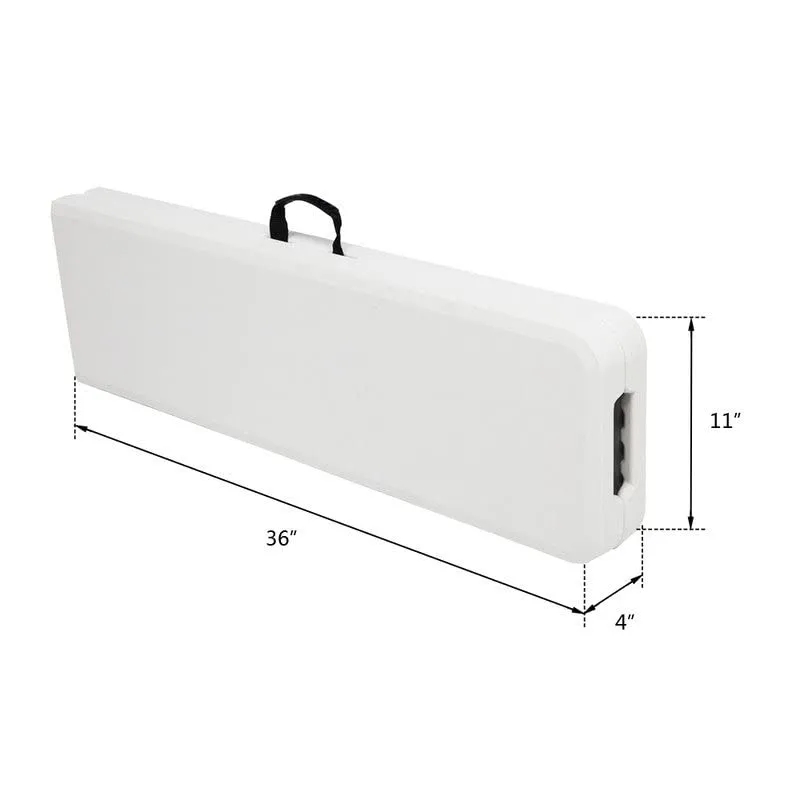 Outdoor 6 Ft. Portable Plastic Bench Perfect for Party and Picnic