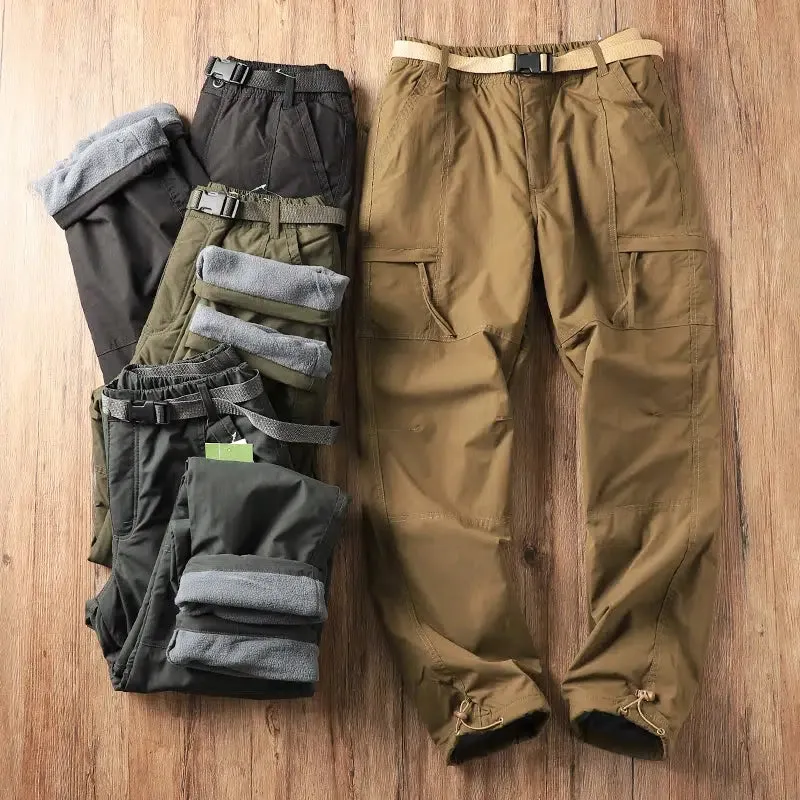 Outdoor Waterproof Thickened Plush Pants