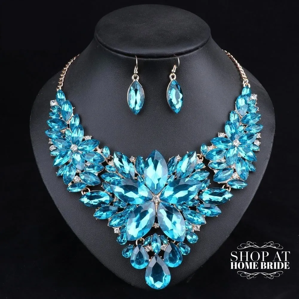 Outstanding Crystal Bridal Necklace & Earrings