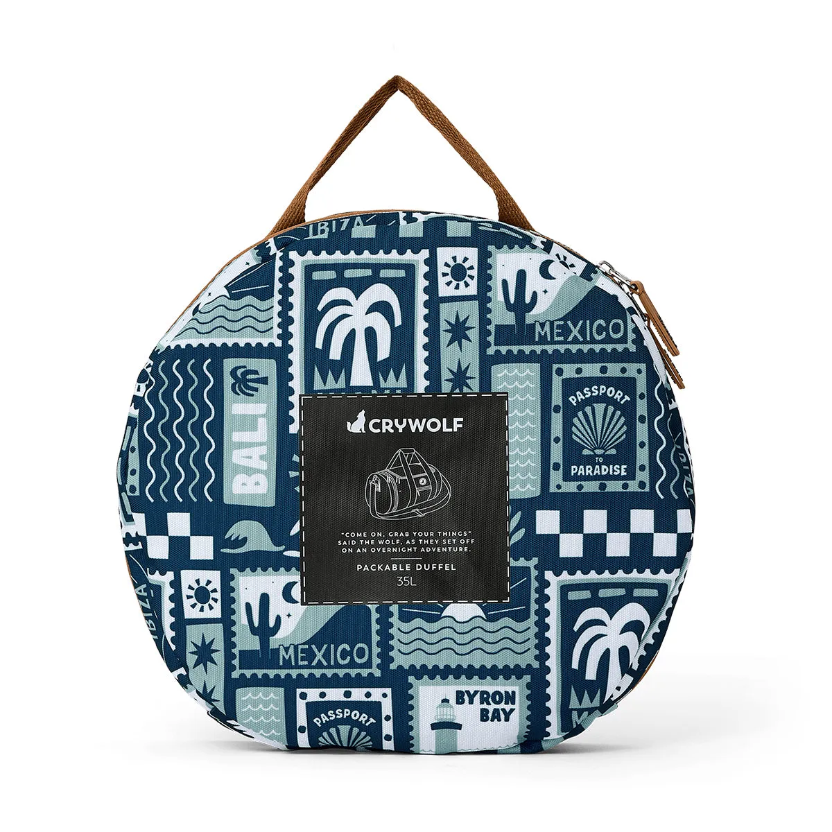 PACKABLE DUFFEL BAG Blue Postcards