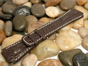 Particolare Capolavoro Dark Brown Hornback Crocodile Leather For Audemars Piguet Royal Oak Offshore T3