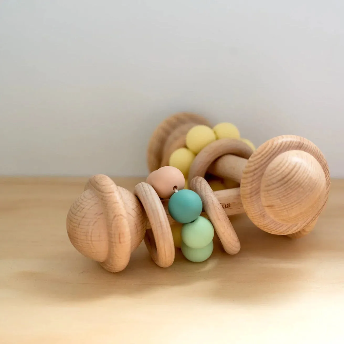 Pastel Multi Colour Wooden Rattle