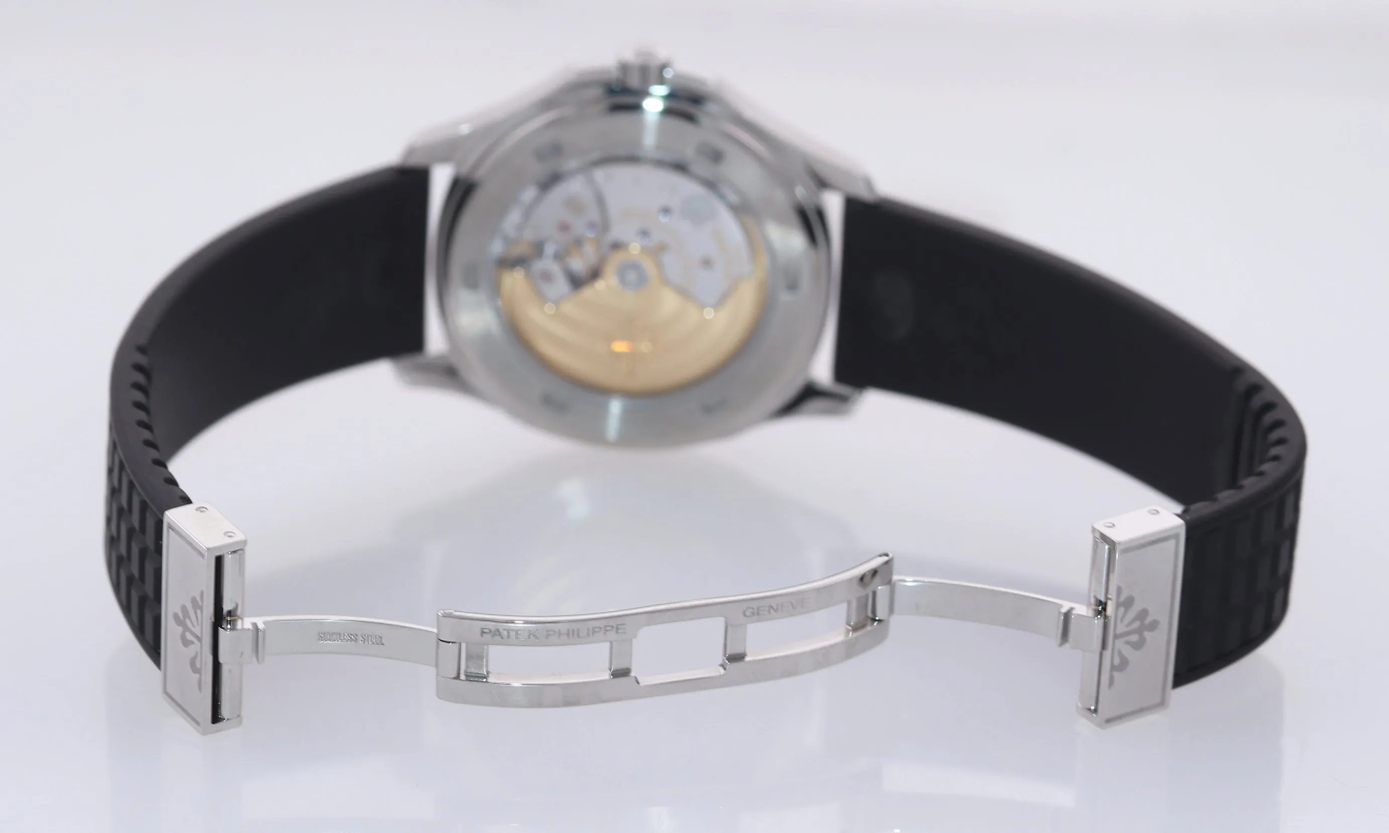 Patek Philippe Steel Aquanaut Black Rubber Tropical JUMBO 5065 38mm Watch