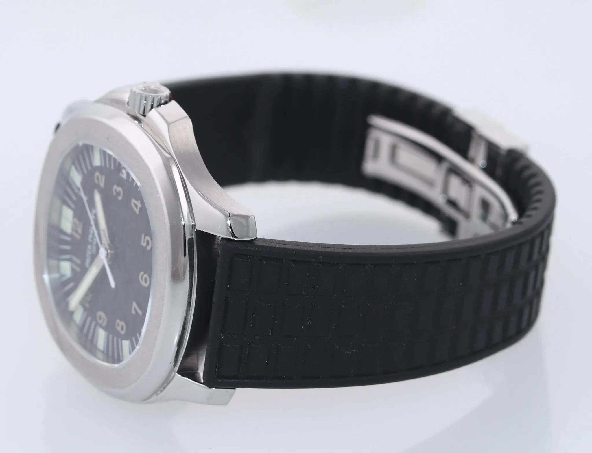 Patek Philippe Steel Aquanaut Black Rubber Tropical JUMBO 5065 38mm Watch