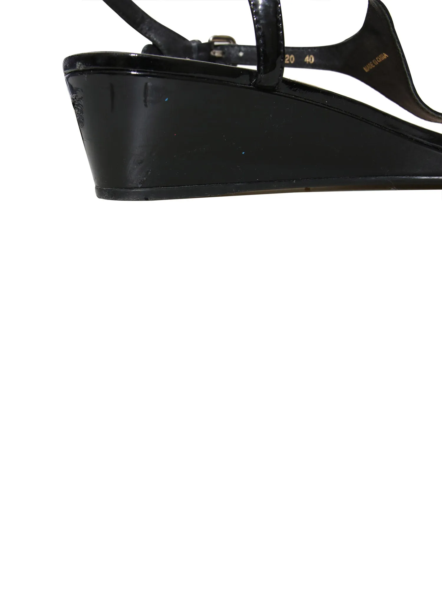 Patent Leather Wedge Sandals