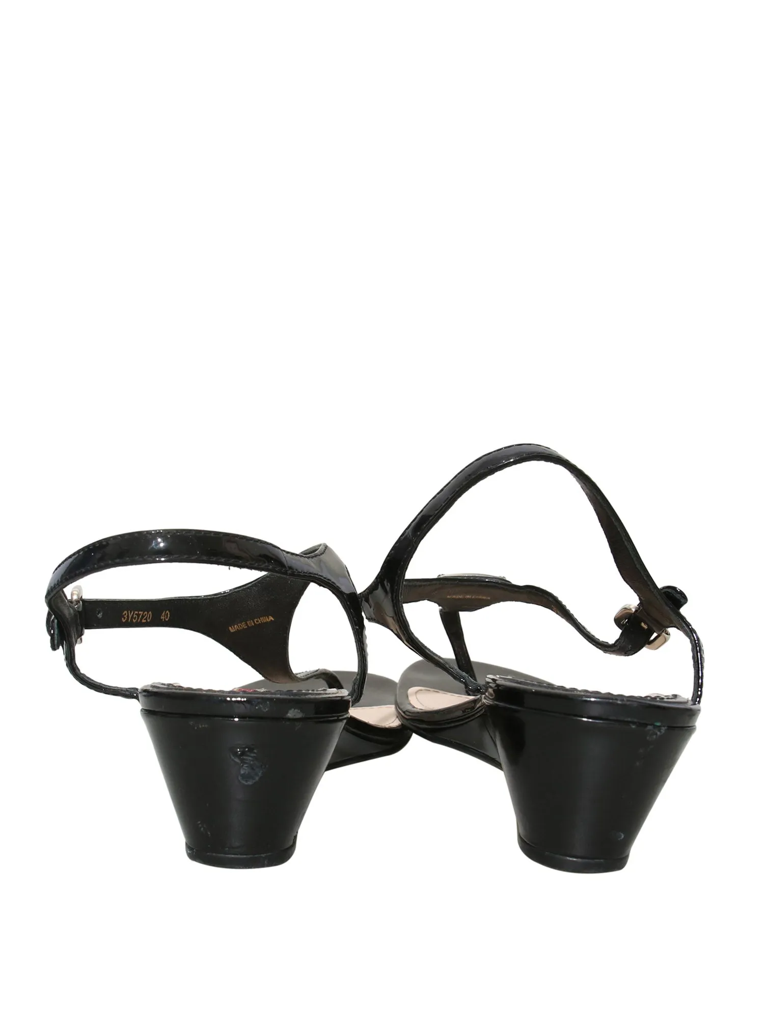 Patent Leather Wedge Sandals