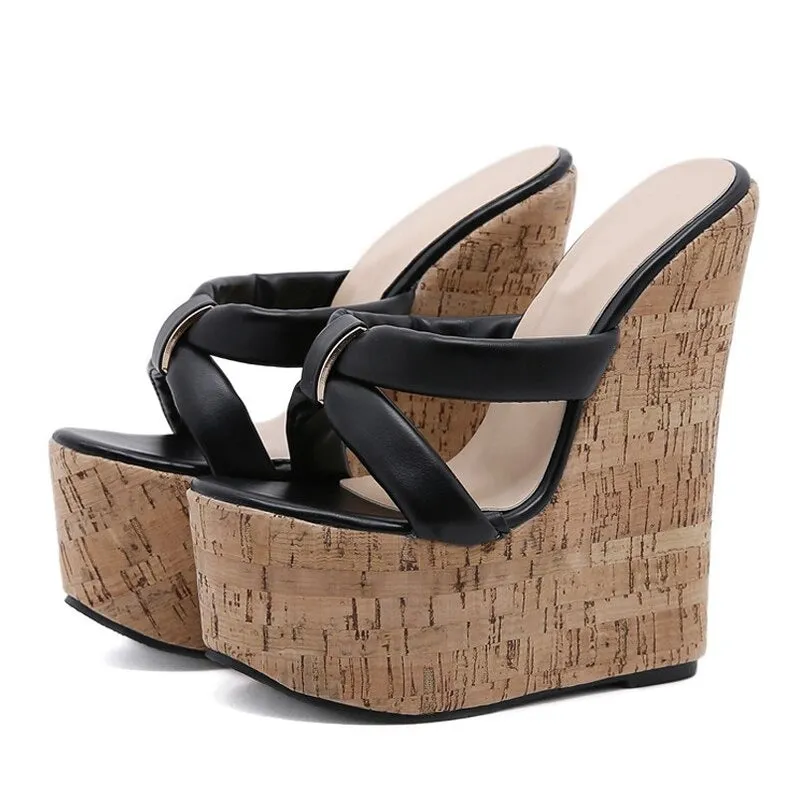 Peep Toe Platform Wedges
