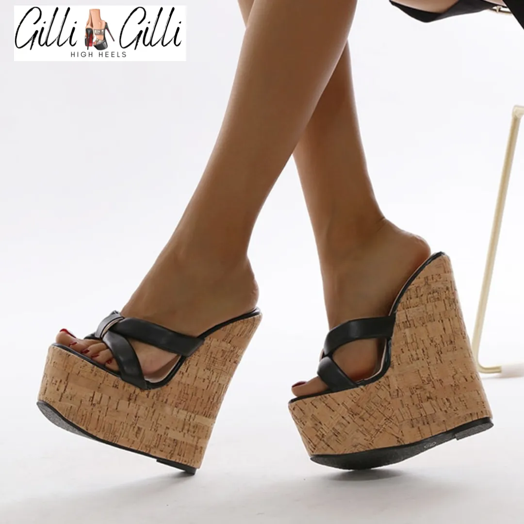 Peep Toe Platform Wedges