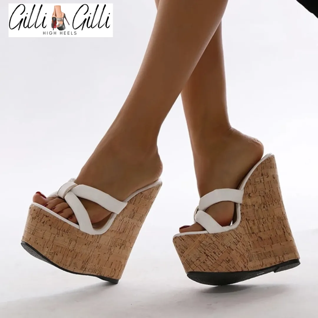Peep Toe Platform Wedges