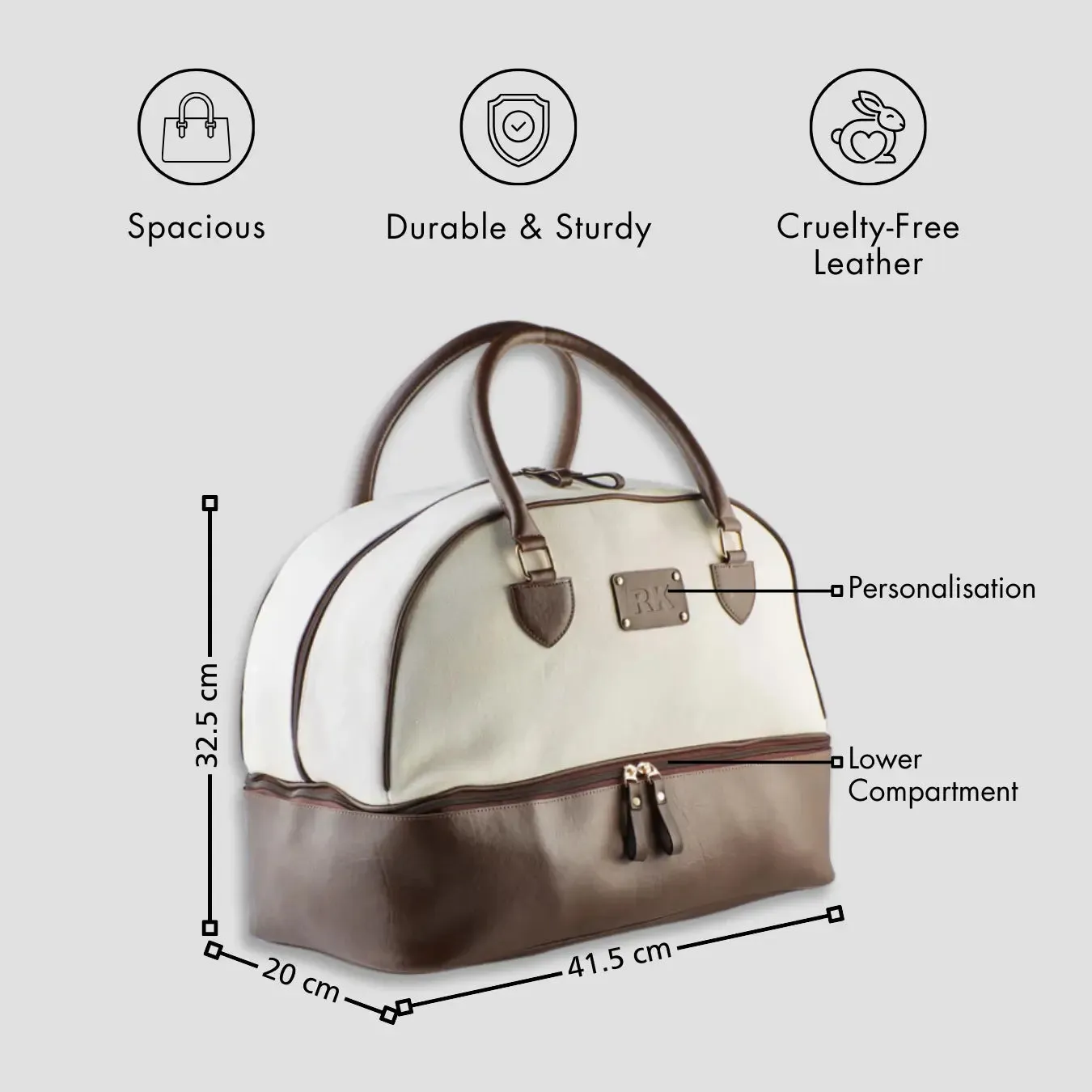 PERSONALISED WEEKENDER BAG - BROWN
