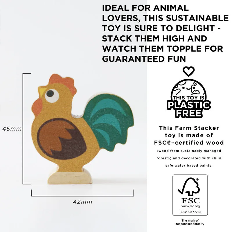 Petilou Wooden Farm Stacking Animals & Bag Gift Set