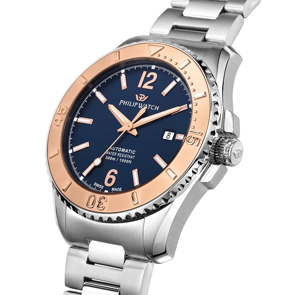 Philip Watch AMALFI DIVING 43MM AUTO BLUE DIAL BR SS