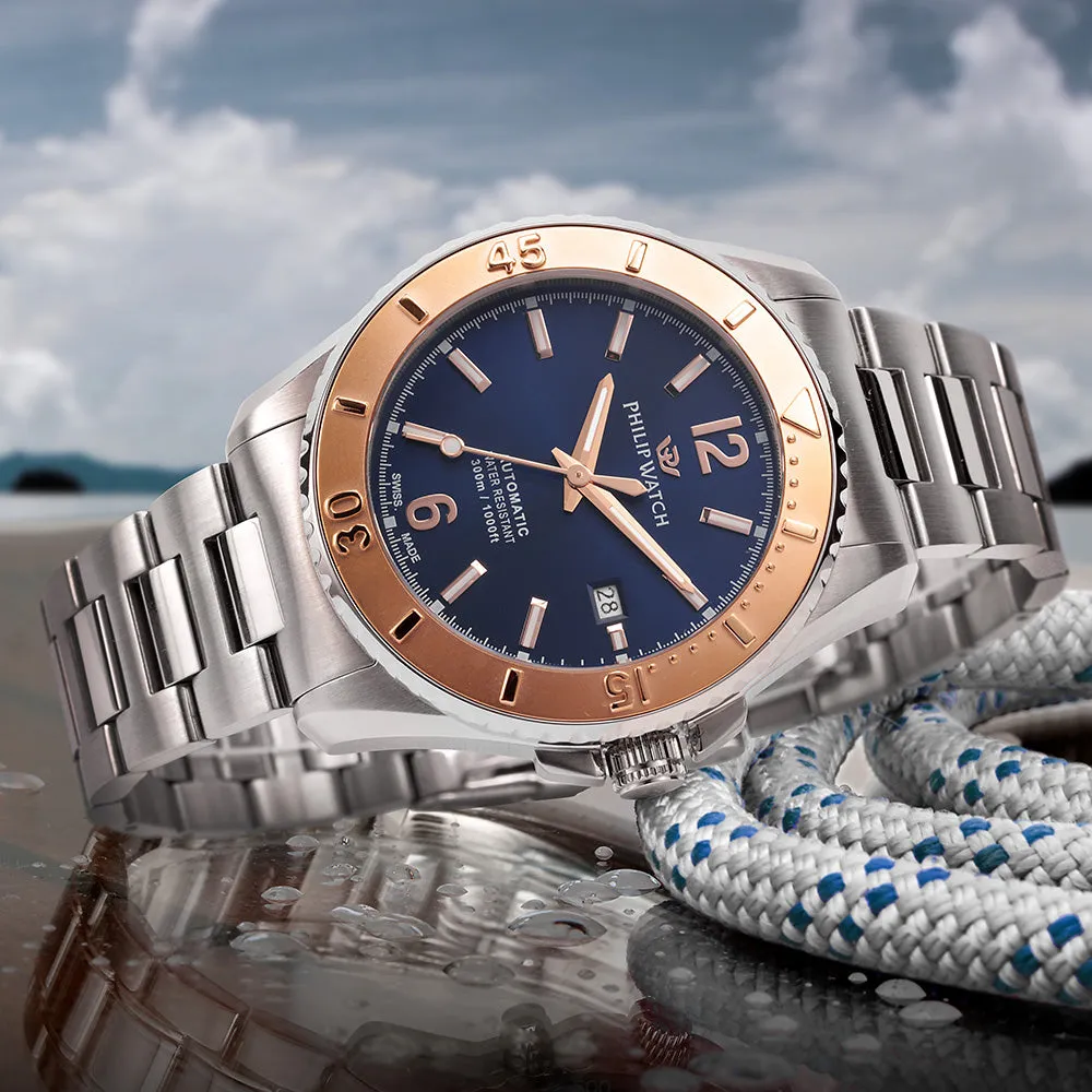Philip Watch AMALFI DIVING 43MM AUTO BLUE DIAL BR SS