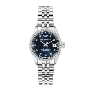 Philip Watch CARIBE 31MM 3H BLUE DIAL W/DIAM BR SS