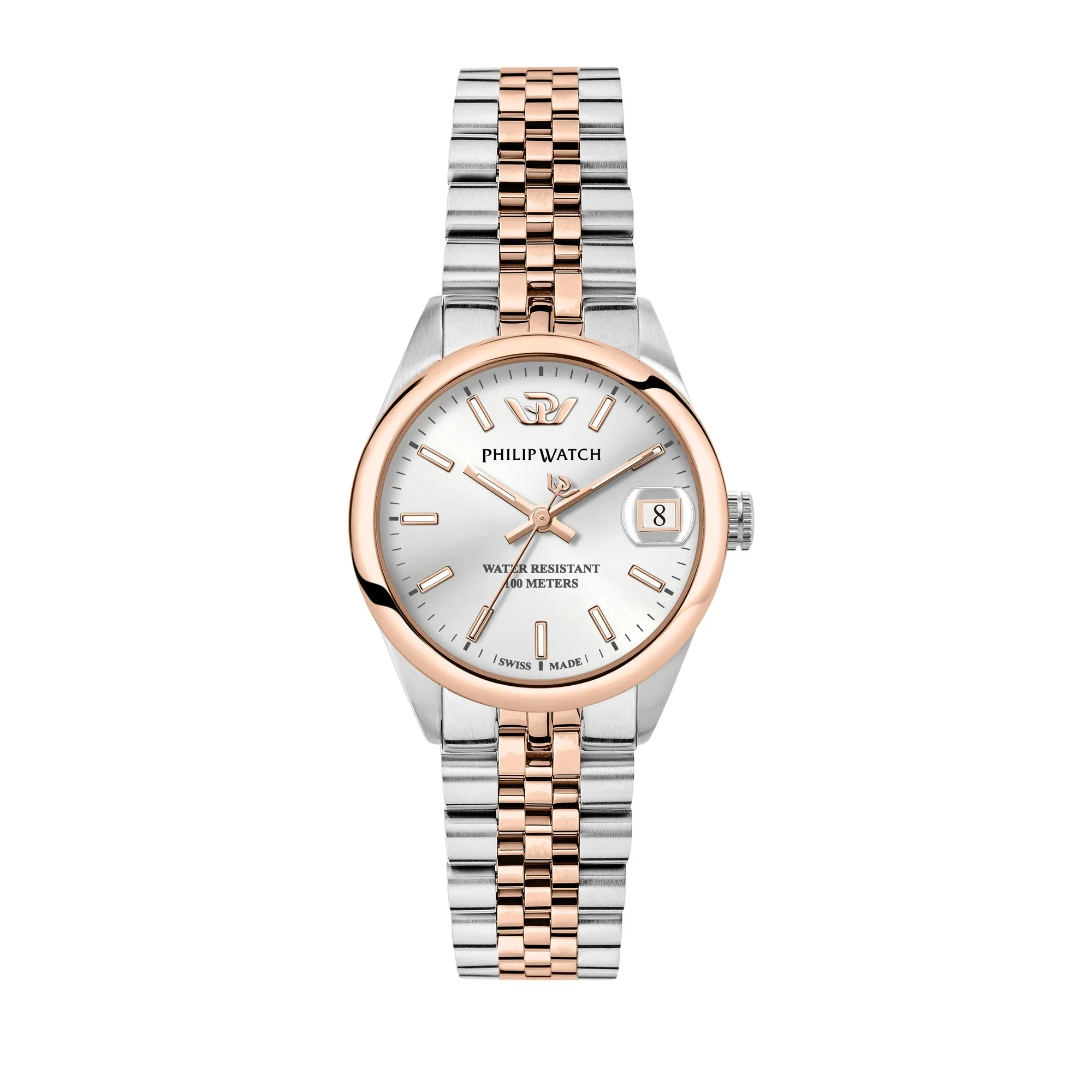 Philip Watch CARIBE 31MM 3H W/SILVER DIAL BR SS RG