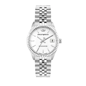 Philip Watch CARIBE 35MM 3H WHITE DIAL BR SS