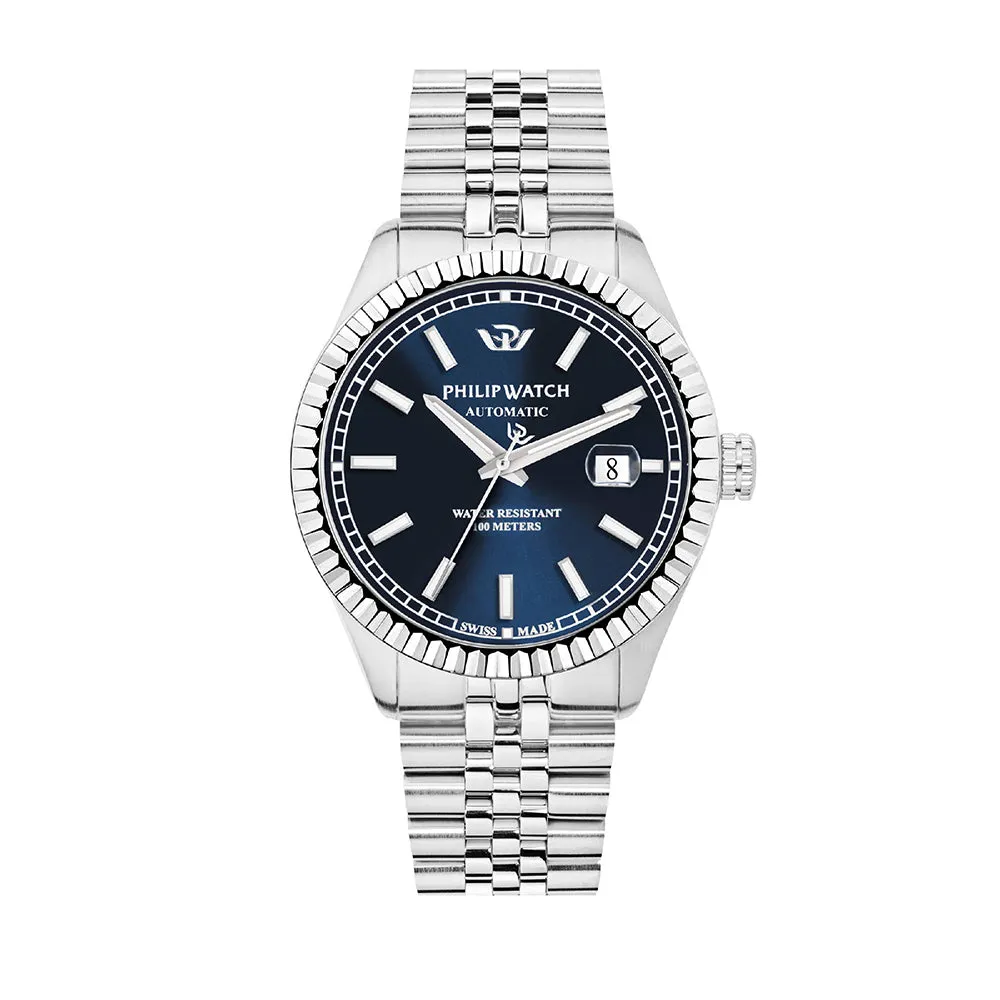 Philip Watch CARIBE 41MM AUTO 3H BLUE DIAL SS BR