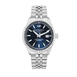 Philip Watch CARIBE 41MM AUTO 3H BLUE DIAL SS BR