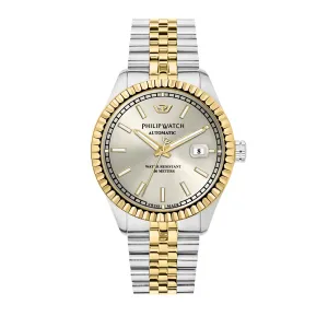 Philip Watch CARIBE 41MM AUTO 3H SILVER DIAL BR SS YG