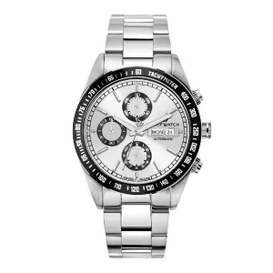Philip Watch CARIBE 41MM CHR AUTO WHITE DIAL SS BR