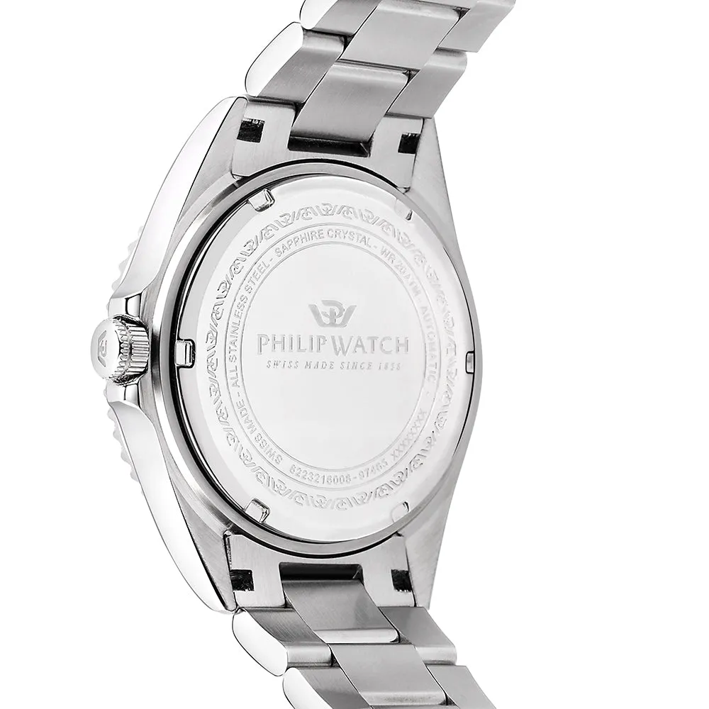 Philip Watch CARIBE 42MM AUTO 3H BLK DIAL BR SS BLK S