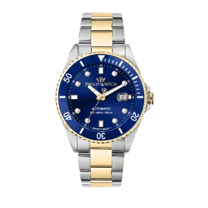 Philip Watch CARIBE 42MM AUTO 3H BLUE DIAL BR SS YG