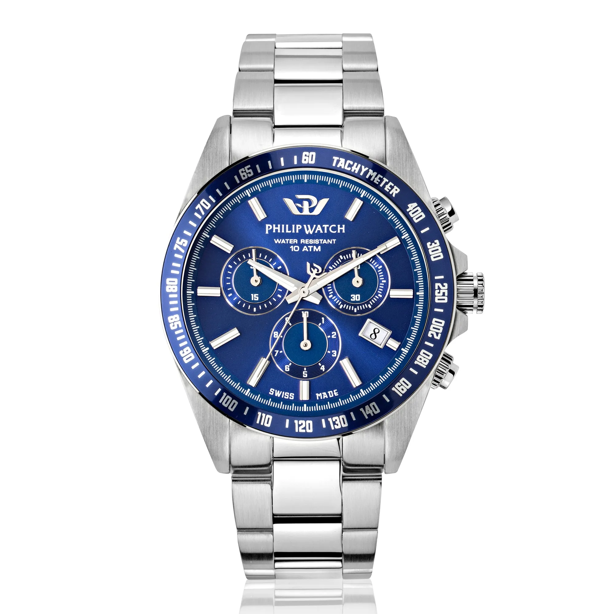 Philip Watch CARIBE 42mm CHR BLUE DIAL BRAC SS