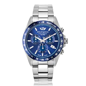 Philip Watch CARIBE 42mm CHR BLUE DIAL BRAC SS