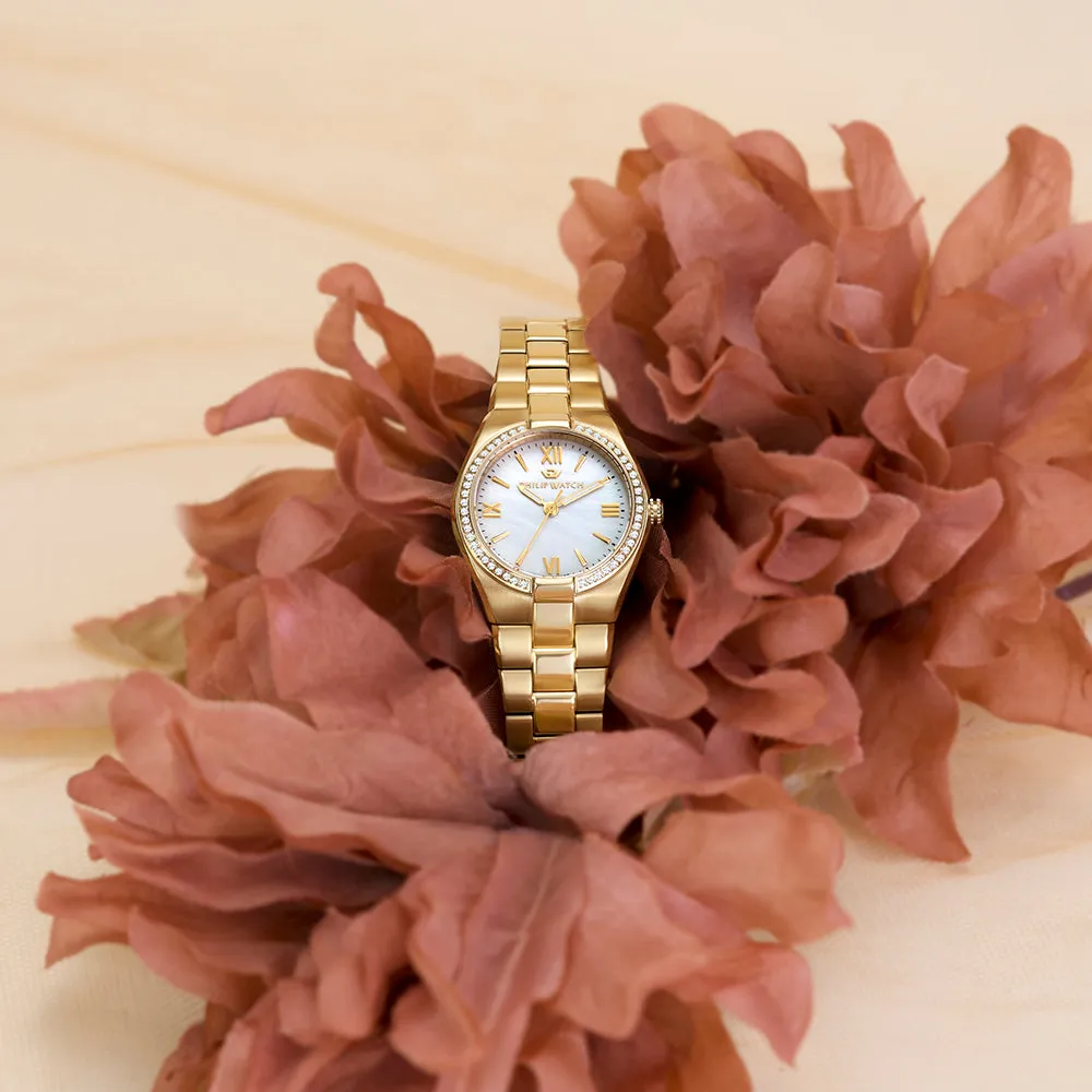 Philip Watch TIMELESS 3H 29MM CA W/DIAM MOP DIA BR YG