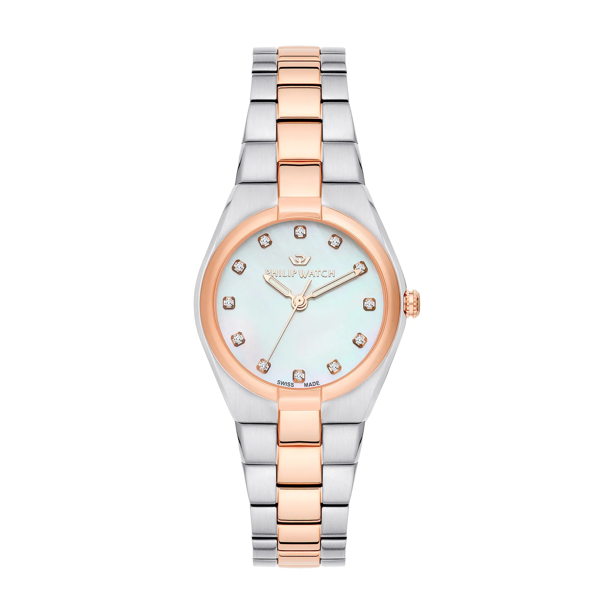 Philip Watch TIMELESS 3H 29MM MOP DIAL W/DIA BR SS RG