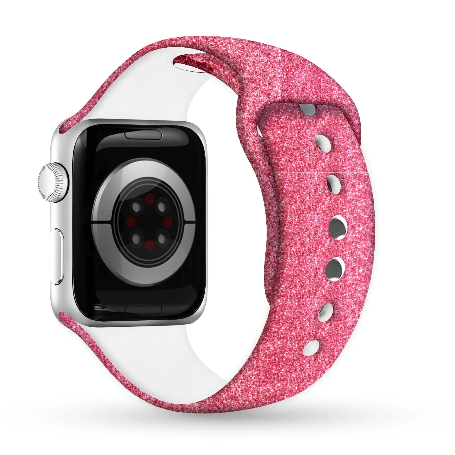 Pink Stardust Print | Silicone Watch Band for Apple Watch ®   Watch Face Incl.