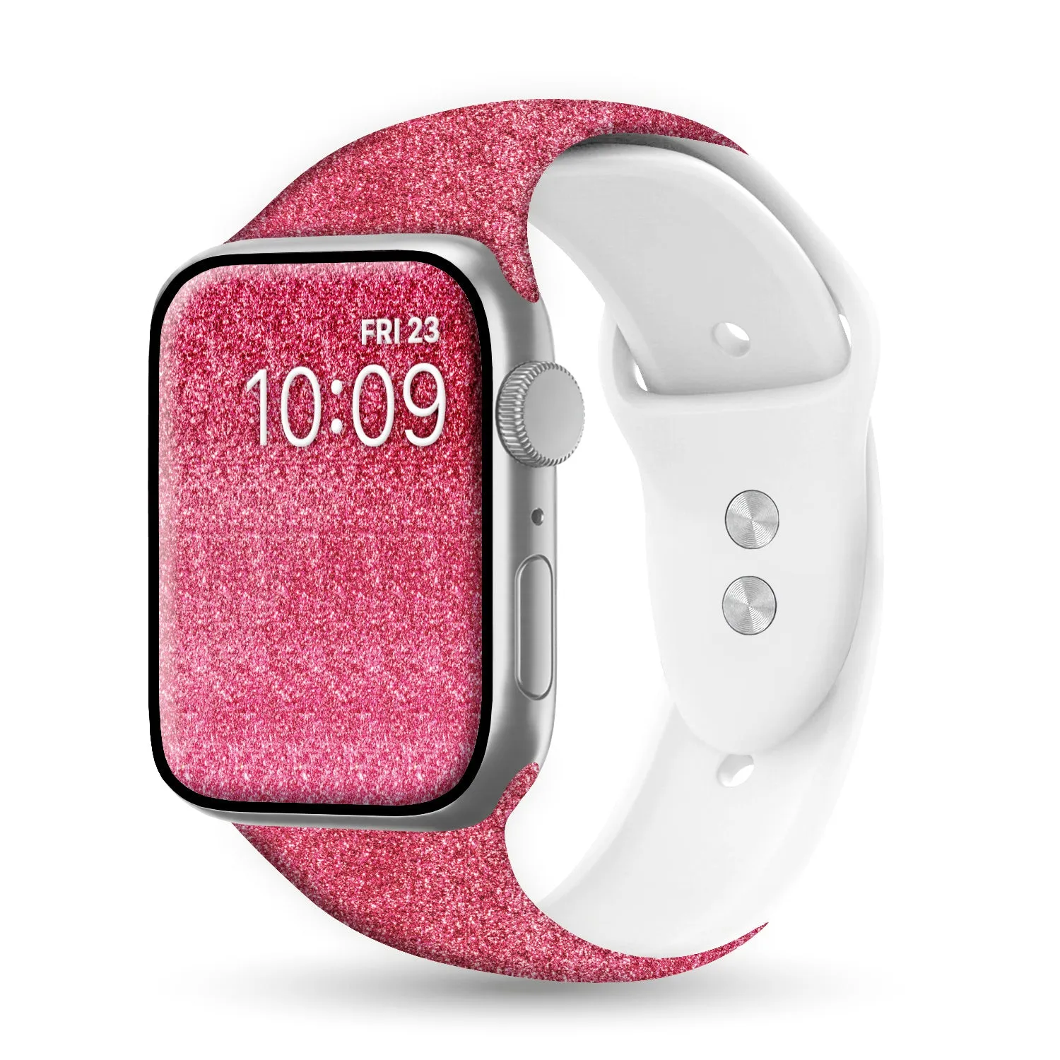 Pink Stardust Print | Silicone Watch Band for Apple Watch ®   Watch Face Incl.