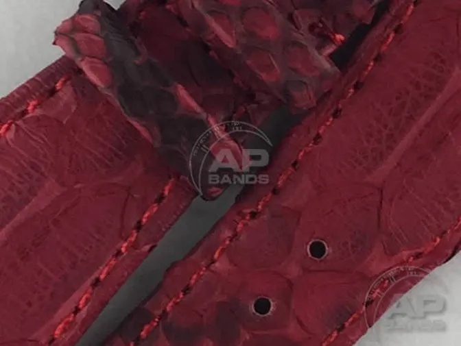 Pitone Red Python Leather Strap For Audemars Piguet Royal Oak Offshore