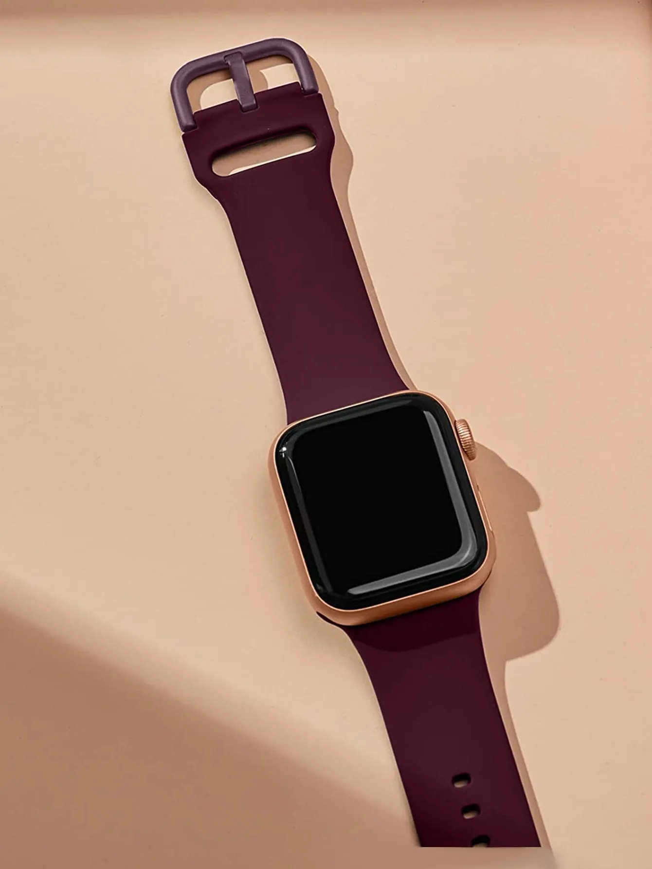 Plain Silicone Watchband - Burgundy