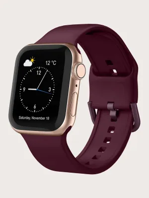 Plain Silicone Watchband - Burgundy