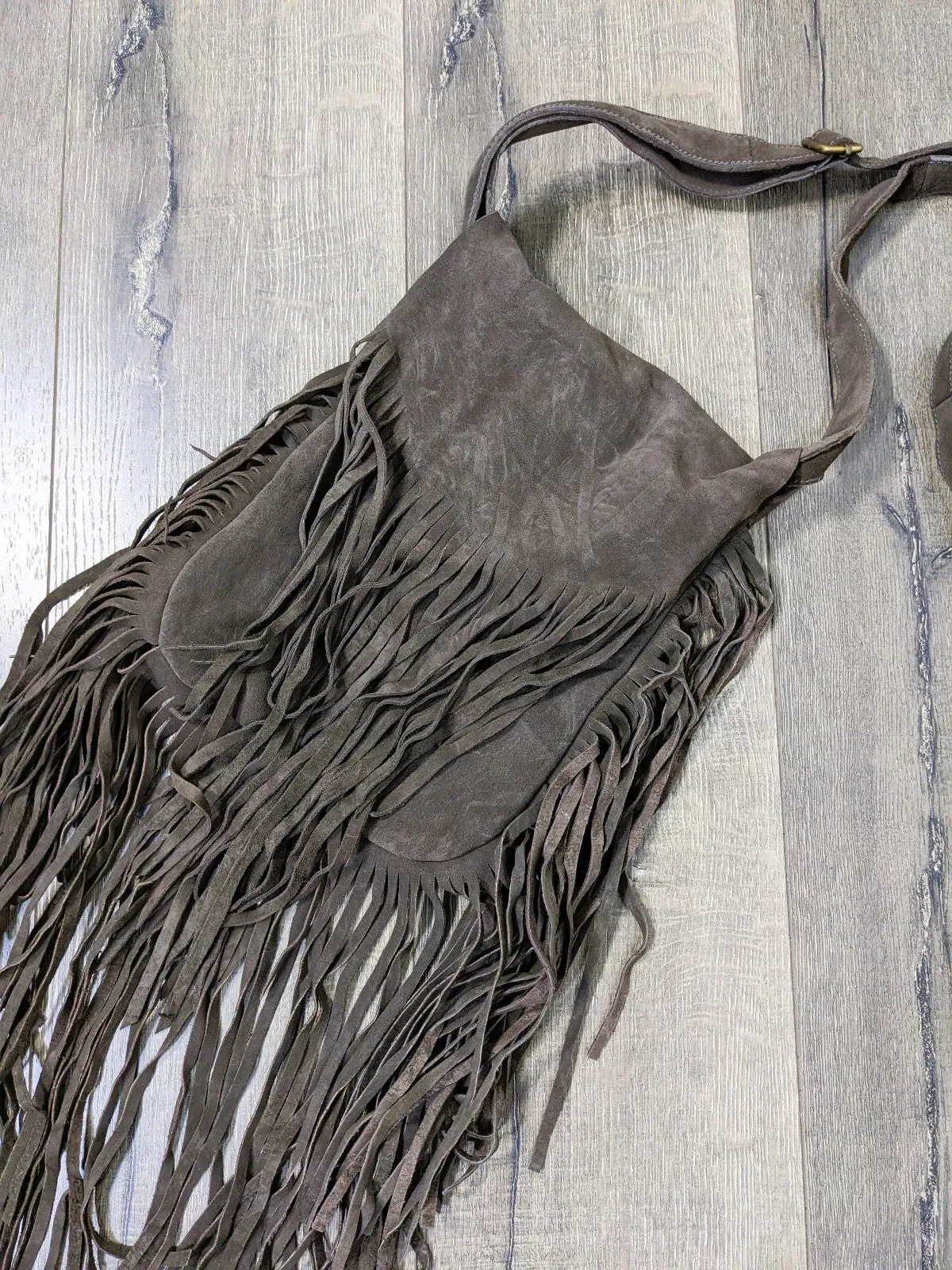 Plain Suede Flap Over Tassel Shoulder Bag