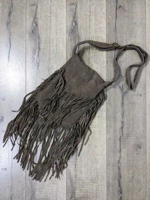 Plain Suede Flap Over Tassel Shoulder Bag