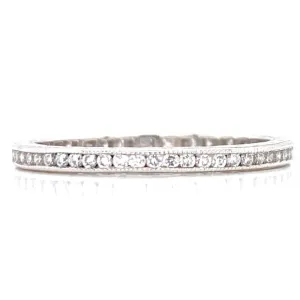 Platinum 0.60ct Diamond Milgrain Eternity Band
