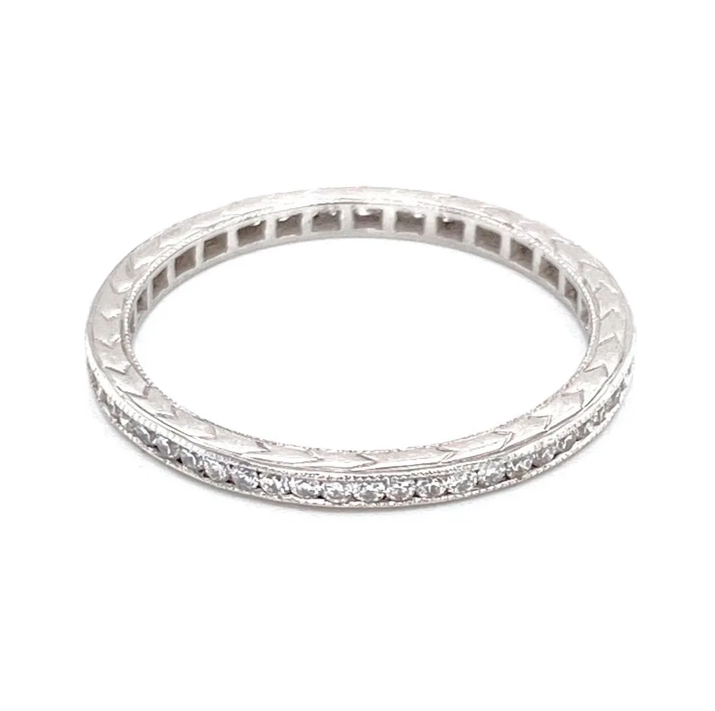 Platinum 0.60ct Diamond Milgrain Eternity Band