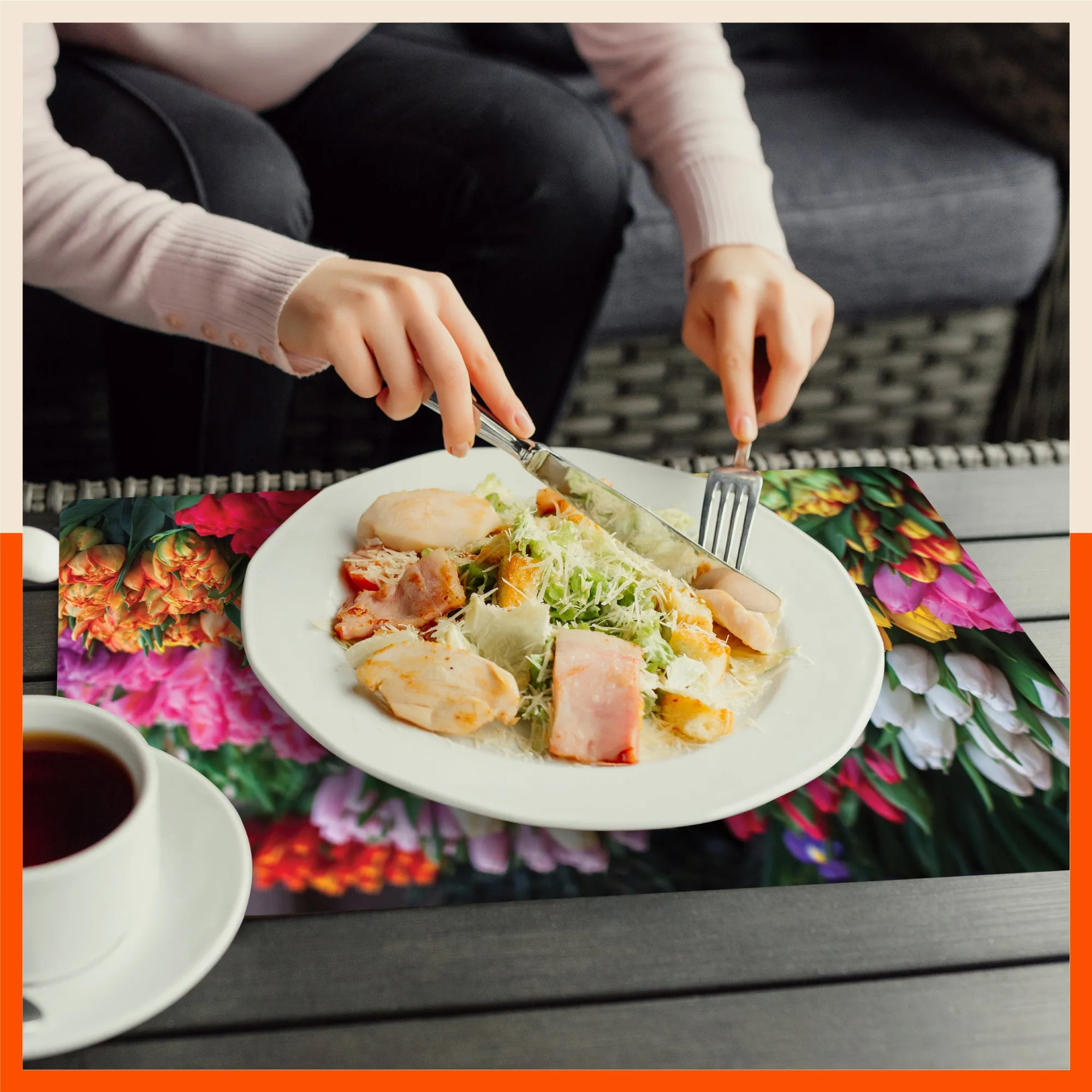 Polypropylene Table Mats & Coasters for Dining Table at Home (Florista - Set of 6)