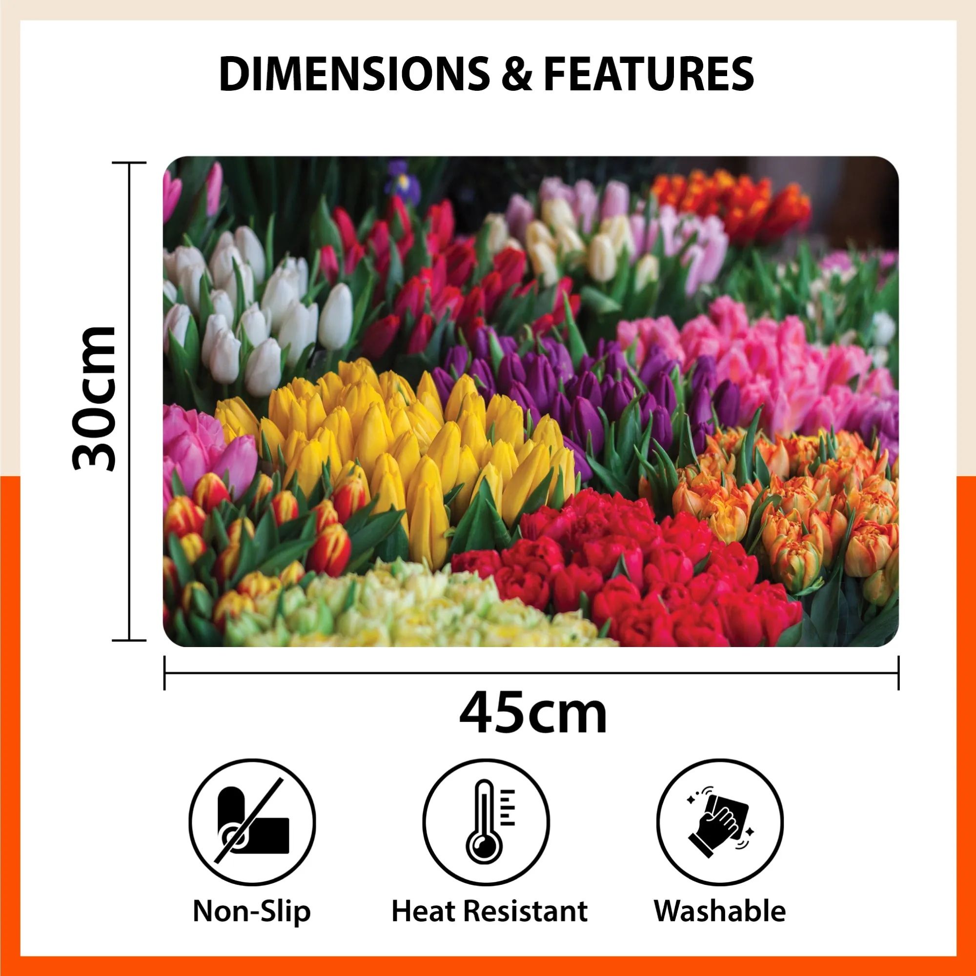 Polypropylene Table Mats & Coasters for Dining Table at Home (Florista - Set of 6)