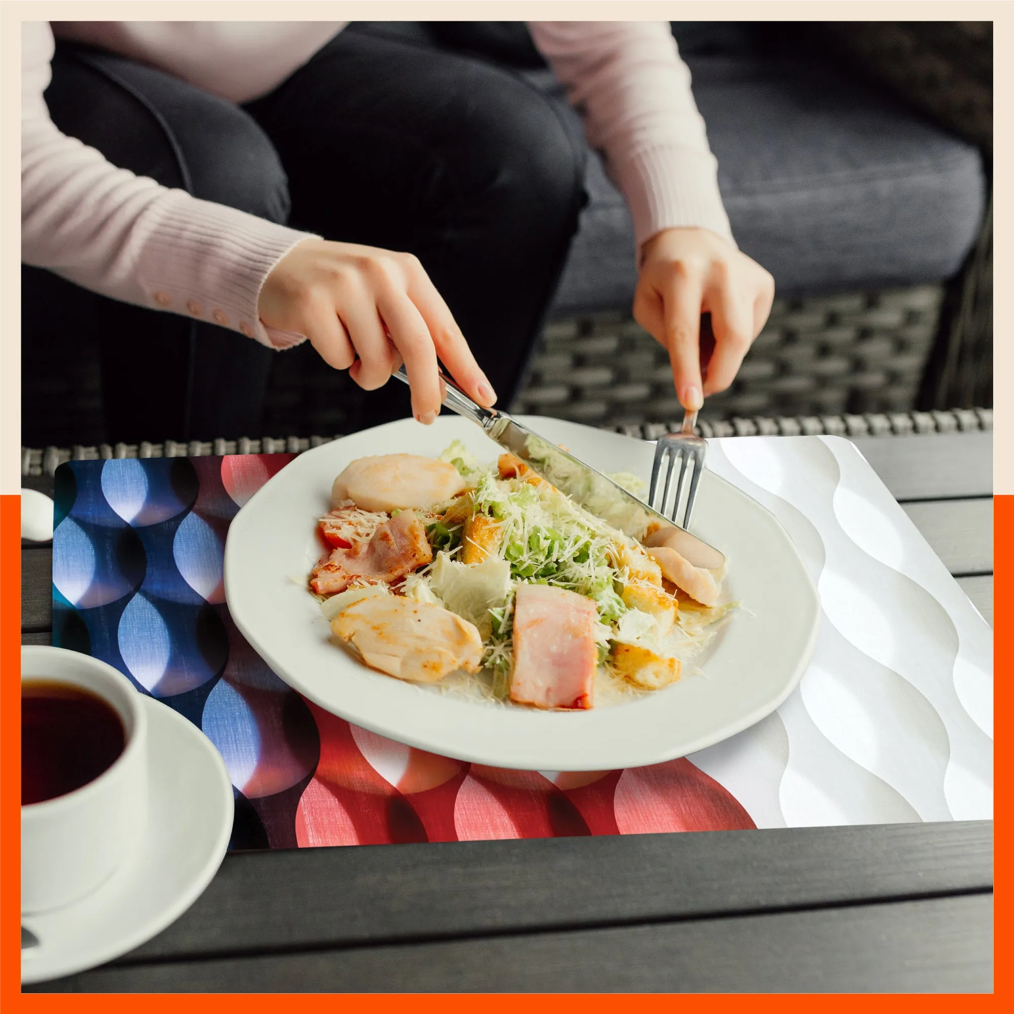 Polypropylene Table Mats & Coasters for Dining Table at Home (Tesselate - Set of 6)