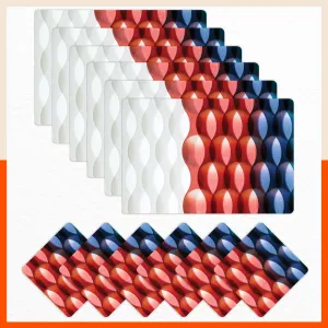 Polypropylene Table Mats & Coasters for Dining Table at Home (Tesselate - Set of 6)