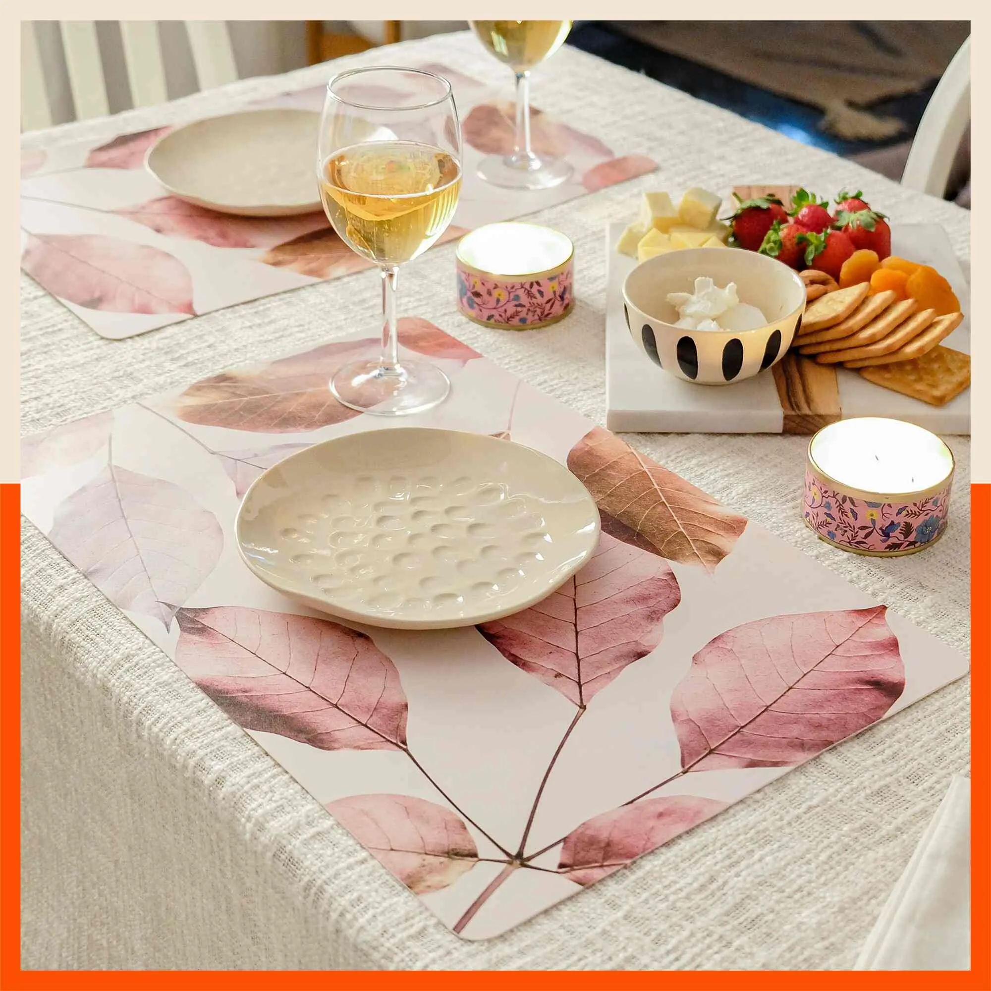 Polypropylene Table Mats & Coasters for Dining Table at Home (Tesselate - Set of 6)
