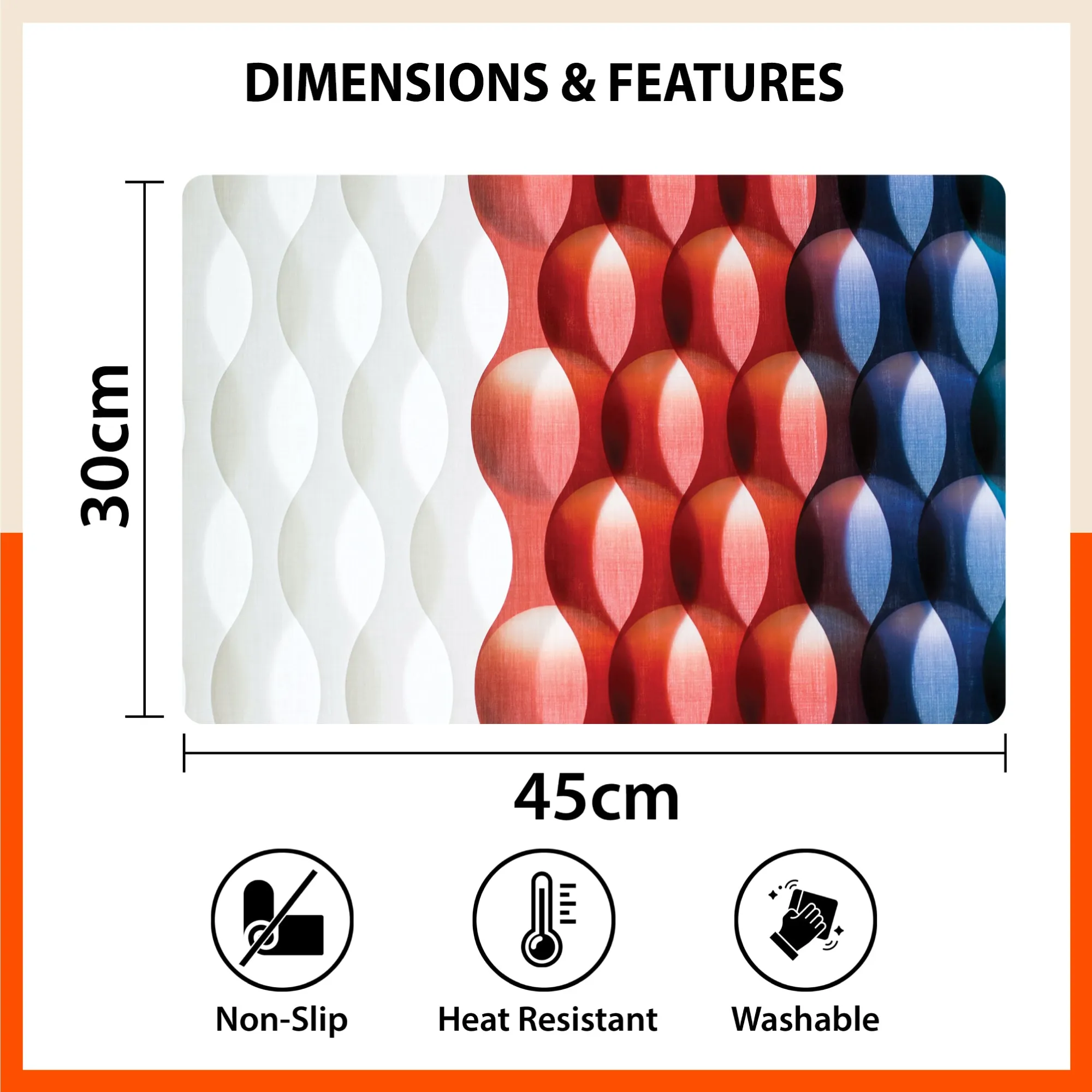 Polypropylene Table Mats & Coasters for Dining Table at Home (Tesselate - Set of 6)