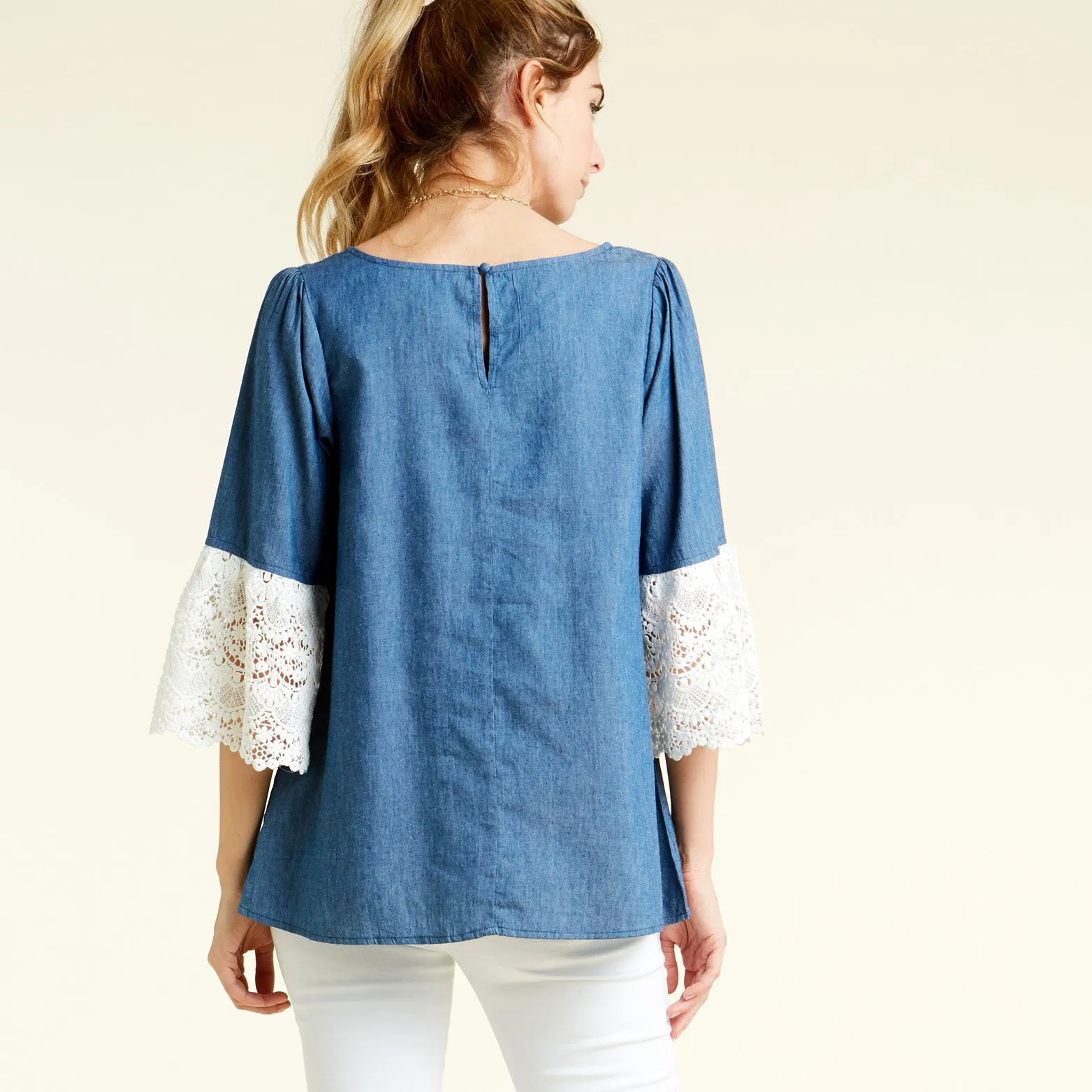 Pompous Crochet Sleeve Blouse