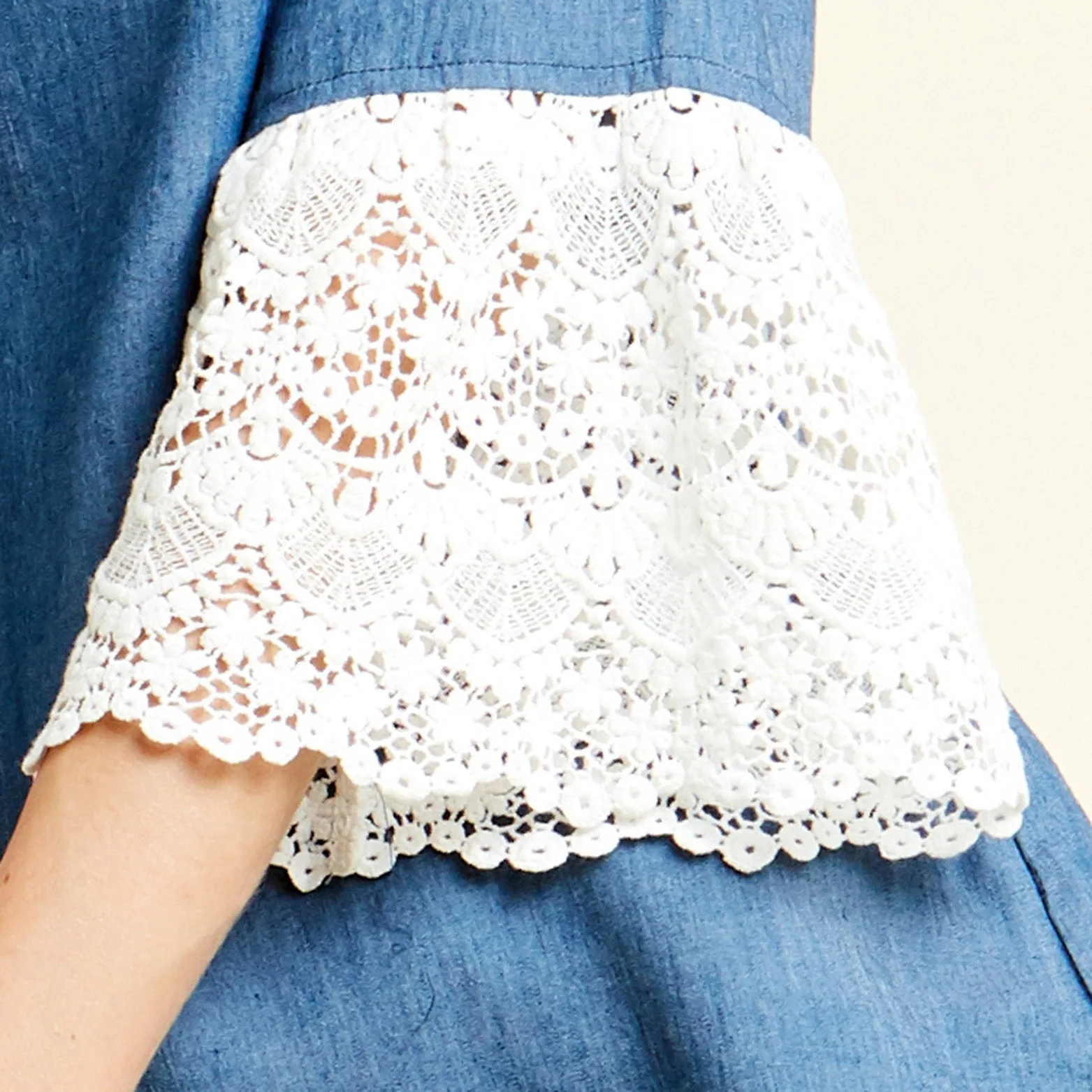 Pompous Crochet Sleeve Blouse