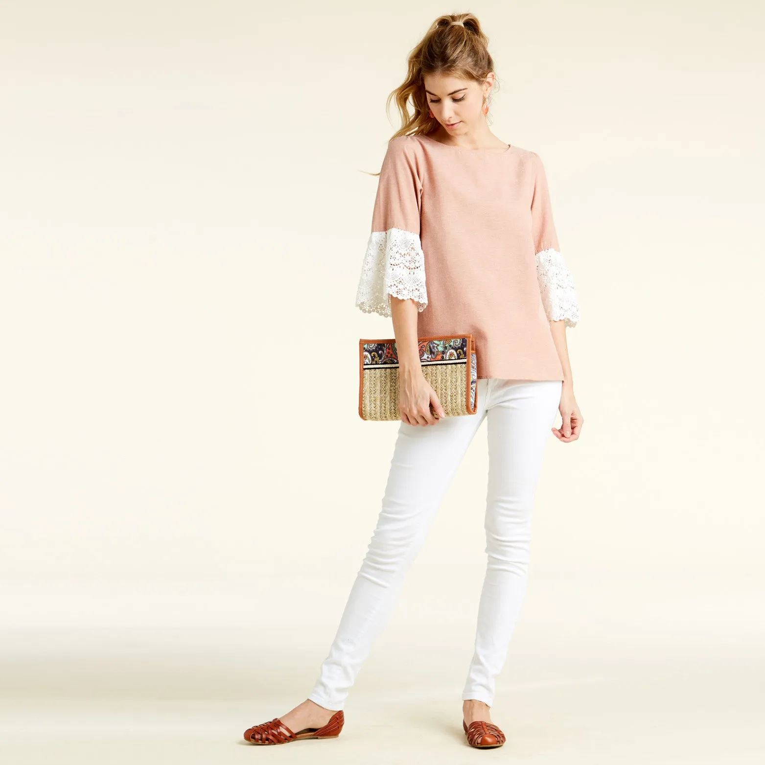 Pompous Crochet Sleeve Blouse