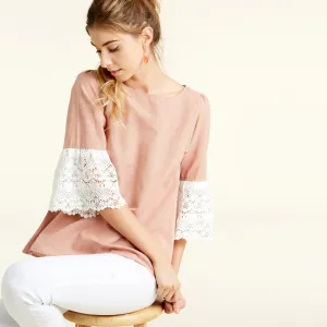 Pompous Crochet Sleeve Blouse